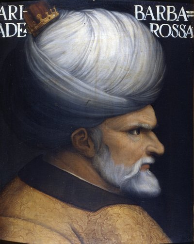 Ritratto di Khayr Al-Din Barbarossa (1476-1546), fondatore con suo fratello della Reggenza di Algeri da Unknown artist