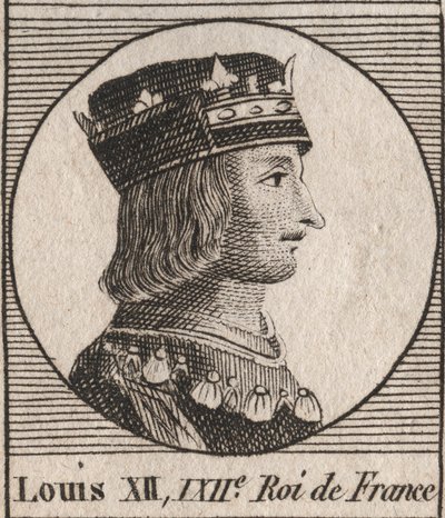 Ritratto di Luigi XII di Francia (1462-1515), Re di Francia - incisione da 