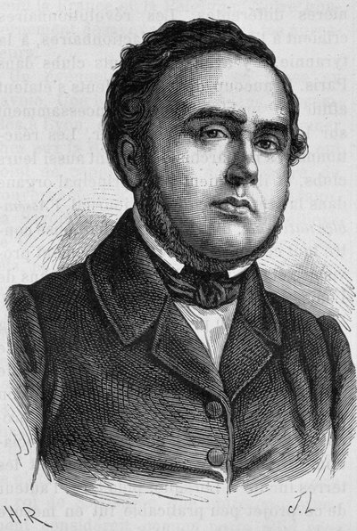 Ritratto di Ledru-Rollin (1807 - 1874). Incisione della fine del XIX secolo in "Histoire de France" di H. Martin. da Unknown artist