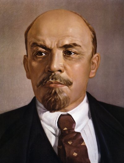 Ritratto di Lenin. Dipinto anonimo, circa 20° secolo. da Unknown Artist