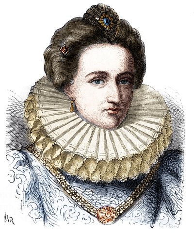 Ritratto di Leonora Dori (o Dosi) detta Galigai, marescialla di Ancora (1568-1617). Indossa un colletto a gorgiera - in "Histoire de France populaire" di Henri Martin da Unknown artist