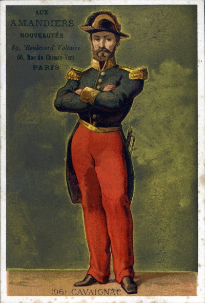 Ritratto di Louis-Eugène Cavaignac (1802 - 1857), Generale e politico francese. Cromolitografia della fine del XIX secolo da Unknown artist