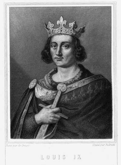 Ritratto di Luigi IX o San Luigi (1214 - 1270), Re di Francia - in "Histoire des Français" di Lavallée, incisione, sd da Unknown artist