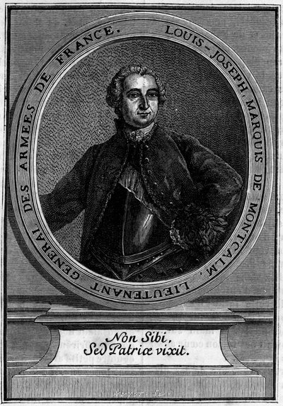 Ritratto di Louis Joseph Marchese di Montcalm, luogotenente generale degli eserciti di Francia, famoso per la sua conquista del Quebec da Unknown artist