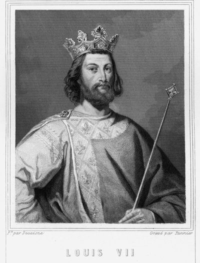 Ritratto di Luigi VII il Giovane (1120-1180), Re di Francia - in 