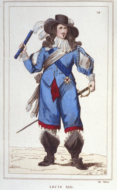 Ritratto di Luigi XIII (1601 - 1643), Re di Francia. Incisione del 1830 da Unknown artist