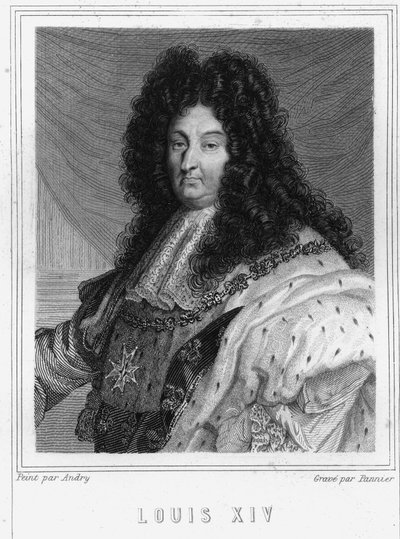 Ritratto di Luigi XIV (1638 - 1715), Re di Francia - in "Histoire des Français" di Lavallée, incisione, sd. da Unknown artist