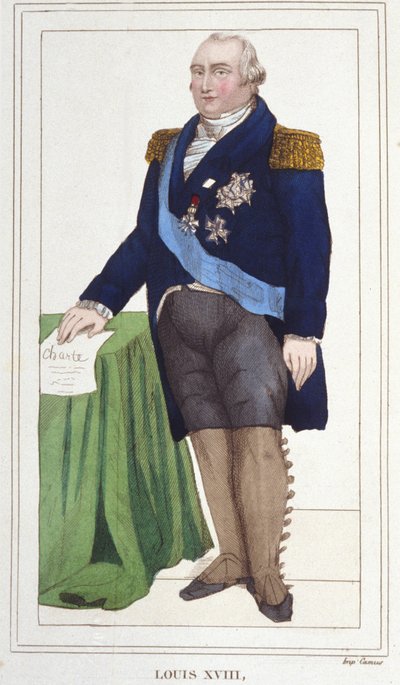 Ritratto di Luigi XVIII (1755 - 1824), Re di Francia incisione del 1830 da Unknown artist
