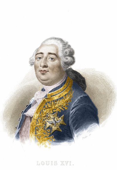 Ritratto di Luigi XVI. Incisione del XIX secolo. da Unknown artist