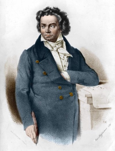Ritratto di Ludwig van Beethoven (1770 - 1827) incisione del XIX secolo da Unknown artist