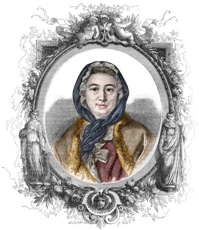 Ritratto di Madame Geoffrin, nata Marie Therese (Marie-Therese) Rodet (1699-1777) - Incisione del 1858 da Unknown artist