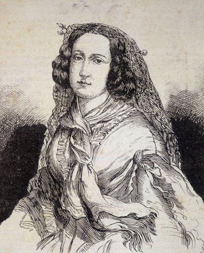 Ritratto di Madame Marceline Desbordes-Valmore (1786-1859), scrittrice francese - in "Les Contemporains", n.d. fine XIX secolo da Unknown artist