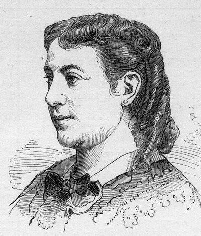 Ritratto di Madeleine Brohan (1833-1900), comica francese, membro della Comédie Française. Incisione in "Le Monde Illustré" n.1168 del 16 agosto da Unknown artist