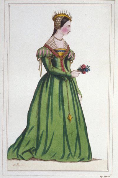 Ritratto di Margherita di Francia (1523-1574), figlia di Francesco I e Claudia di Francia. Incisione del 1830 da Unknown artist