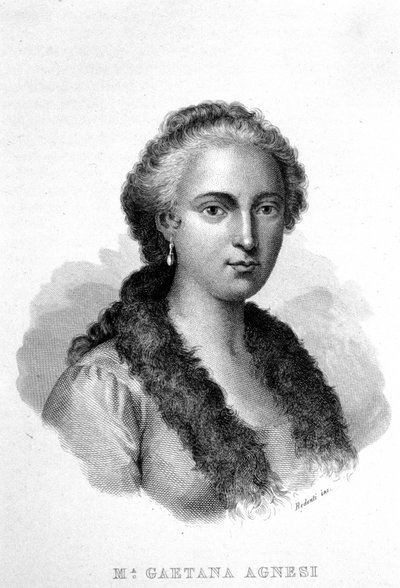 Ritratto di Maria Gaetana Agnesi (1718-1799). Filosofa poliglotta italiana. da Unknown artist