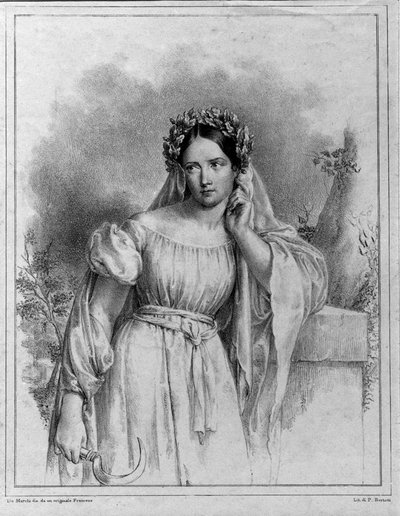 Ritratto di Maria Garcia detta la Malibran, cantante in "Norma" di Bellini da Unknown artist