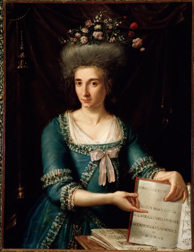 Ritratto di Maria Rosa Coccia (1759-1833) clavicembalista e compositrice italiana. Dipinto anonimo. 1800 ca. Bologna, civico museo bibliografico da Unknown artist