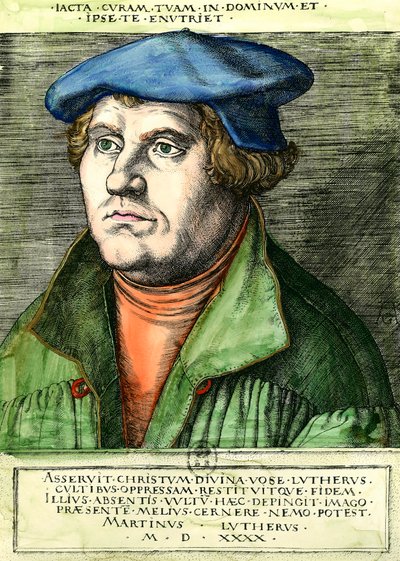 Ritratto di Martin Lutero, riformatore religioso tedesco da Unknown artist