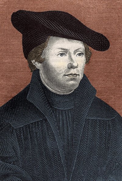 Ritratto di Martin Lutero (1483-1546) riformatore religioso tedesco - incisione da Unknown artist