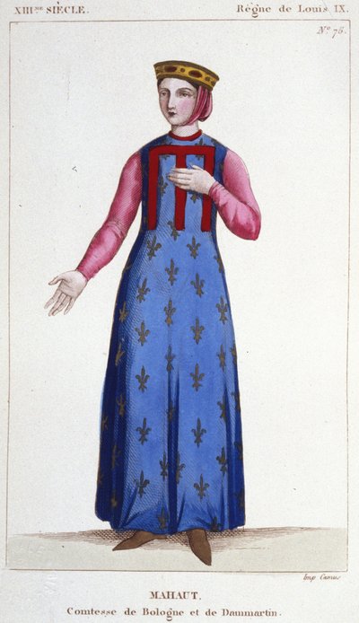 Ritratto di Matilde di Dammartin (ca. 1202-1259) o Mahaut, Contessa di Boulogne e di Dammartin (Matilde II) e d