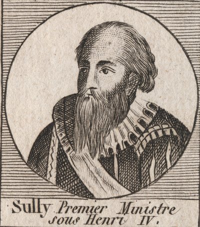 Ritratto di Massimiliano di Béthune (1559-1641), duca di Sully, ministro di Enrico IV - incisione da 