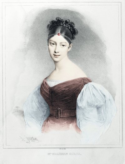 Ritratto di Mrs. Malibran Garcia - cantante mezzosoprano da Unknown artist