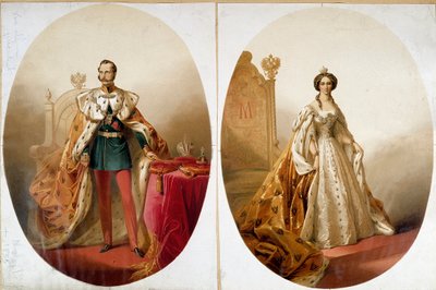 Ritratto di Nicola I (1796-1855), imperatore di Russia e sua moglie Alexandra Feodorovna da Unknown artist