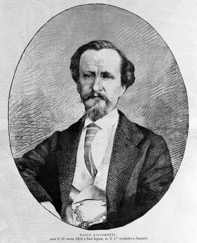 Ritratto di Paolo Giacometti (1816-1882) scrittore italiano da Unknown artist