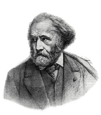 Ritratto di Paul Chenavard (1807-1895), pittore francese - incisione del 1895 da Unknown artist