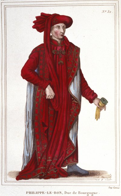 Ritratto di Filippo III il Buono (1396-1467), Duca di Borgogna incisione del 1830 da Unknown artist