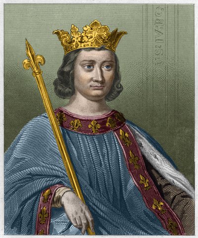 Ritratto di Filippo IV detto il Bello, Re di Francia - in "Histoire des Francais" di Lavallee, incisione da Unknown artist