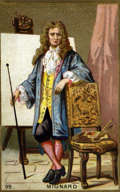 Ritratto di Pierre Mignard (1612 - 1695), pittore, decoratore e disegnatore francese. Cromolitografia del XIX secolo da Unknown artist