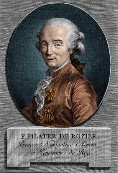Ritratto di Pilâtre de Rozier (1756 - 1785), fisico e aeronauta francese (primo viaggio in mongolfiera) da Unknown artist