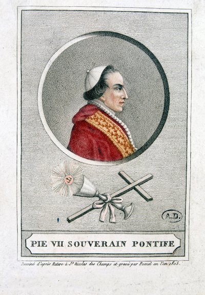 Ritratto di Pio VII (1742 - 1823) in medaglione da Unknown artist