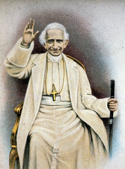 Ritratto di Papa Leone XIII. Cromolitografia da Unknown artist