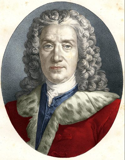 Ritratto di Prosper Jolyot, Sieur De Crais-Billon, detto Crébillon (padre) (1674 - 1762) drammaturgo francese da Unknown artist