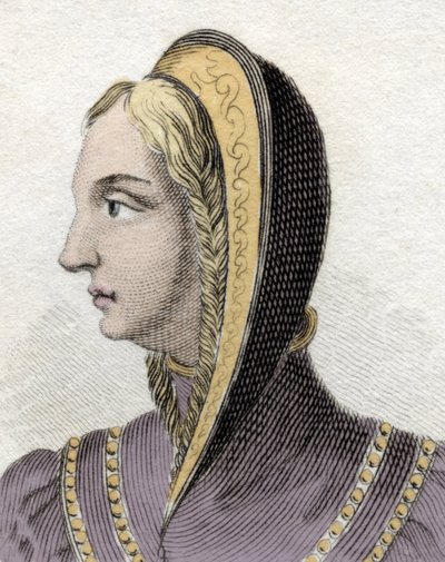 Ritratto della regina Isabella di Castiglia (Isabella I la Cattolica) (1451-1504). Incisione del XIX secolo da Unknown artist