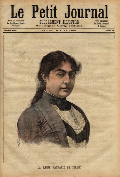 Ritratto della regina Nathalie di Serbia da Unknown artist
