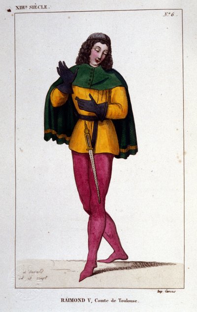 Ritratto di Raimondo V, Conte di Tolosa (circa 1134 - 1194). da Unknown artist