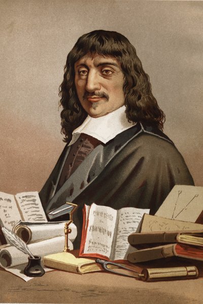 Ritratto di René Descartes. 1596-1650. da “La Ciencia y sus Hombres” di Louis Figuier. Barcellona 1881 da Unknown artist