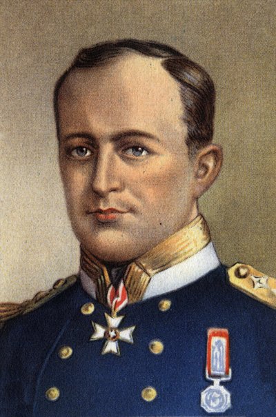 Ritratto di Robert Falcon Scott, capitano di marina ed esploratore antartico britannico - XX secolo (cromo) da Unknown Artist