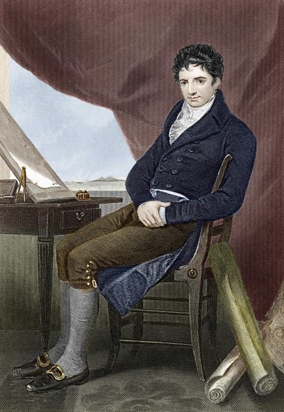 Ritratto di Robert Fulton (1765 - 1815), meccanico navale americano (Nautilus). Incisione del XIX secolo da Unknown artist