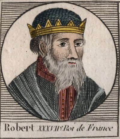 Ritratto di Roberto I (ca.860-923), Re di Francia Occidentale dal 922 al 923 - Roberto I, re di Francia Occidentale dal 922 al 923 - incisione da “Instruction sur l