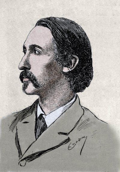 Ritratto di Robert Louis Stevenson (1850-1894), scrittore britannico da Unknown artist