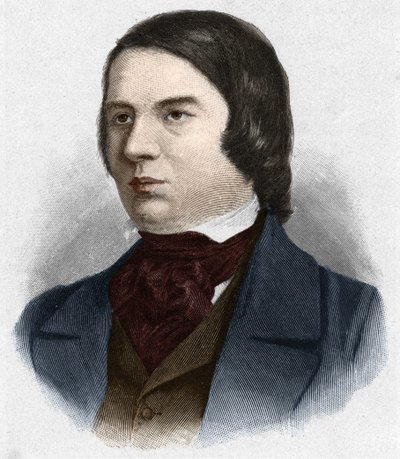 Ritratto di Robert Schumann (1810-1856), compositore tedesco. basato su un disegno di Mengel. da Unknown artist