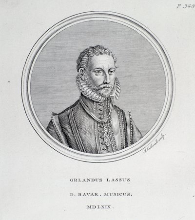 Ritratto di Roland de Lassus (Orlando di Lasso) (incisione) da Unknown artist