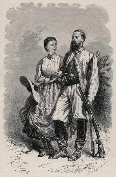 Ritratto di SAMUEL WHITE BAKER (1821-1893) esploratore inglese e Lady Florence Baker (1841-1916) da Unknown artist