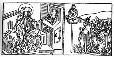 Ritratto di Santa Brigida di Svezia (1103 - 1373). Incisione da 