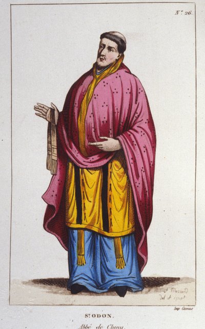 Ritratto di San Odone di Cluny incisione del 1830 da Unknown artist