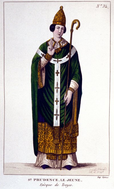 Ritratto di San Prudenzio di Troyes, Vescovo di Troyes (IX secolo). da Unknown artist